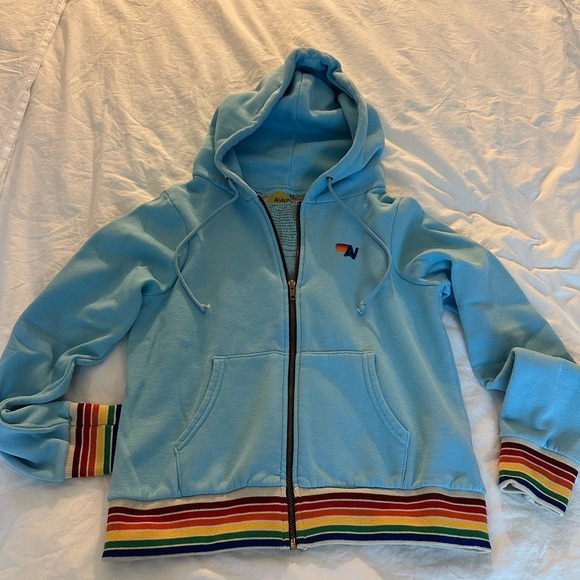 Aviator Nation Light Blue Zip-Up Hoodie - Picture 2 of 3